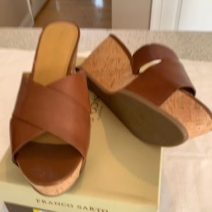 Franco Sarto, cork wedge 3in heel. New, never worn